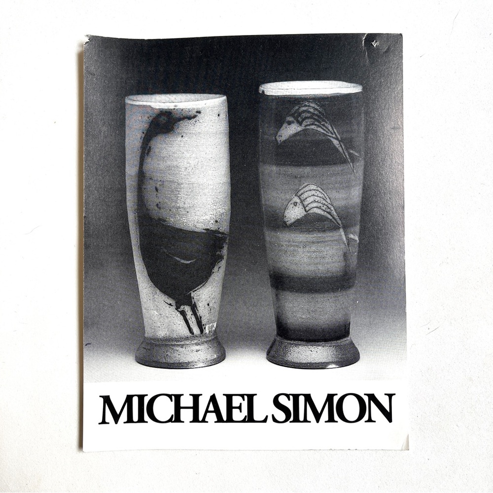 Michael Simon Ceramic Tumbler Exhibit Postcard 1997